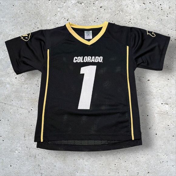 Colorado Buffaloes Youth Jersey Size XS 4/5 Rivalry Threads #1 Black Gold - Picture 1 of 10